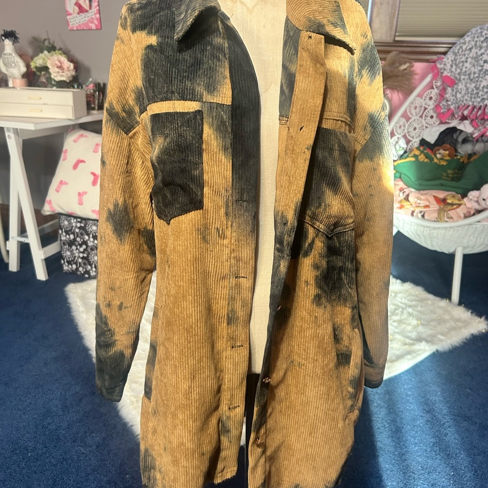 Stylish Tan and Black Utility Jacket